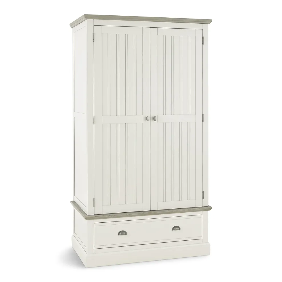 Brompton Painted Acacia and Ash Top Double Wardrobe - Solid Hardwood 3