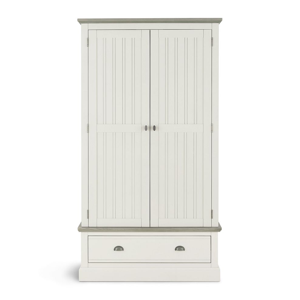 Brompton Painted Acacia and Ash Top Double Wardrobe - Solid Hardwood 4
