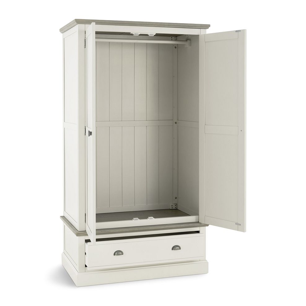 Brompton Painted Acacia and Ash Top Double Wardrobe - Solid Hardwood 5