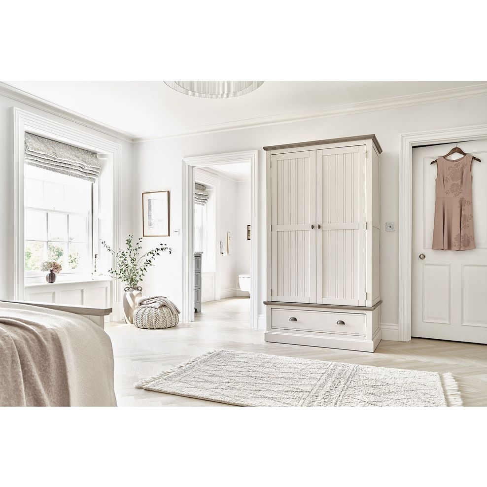 Brompton Painted Acacia and Ash Top Double Wardrobe - Solid Hardwood 2