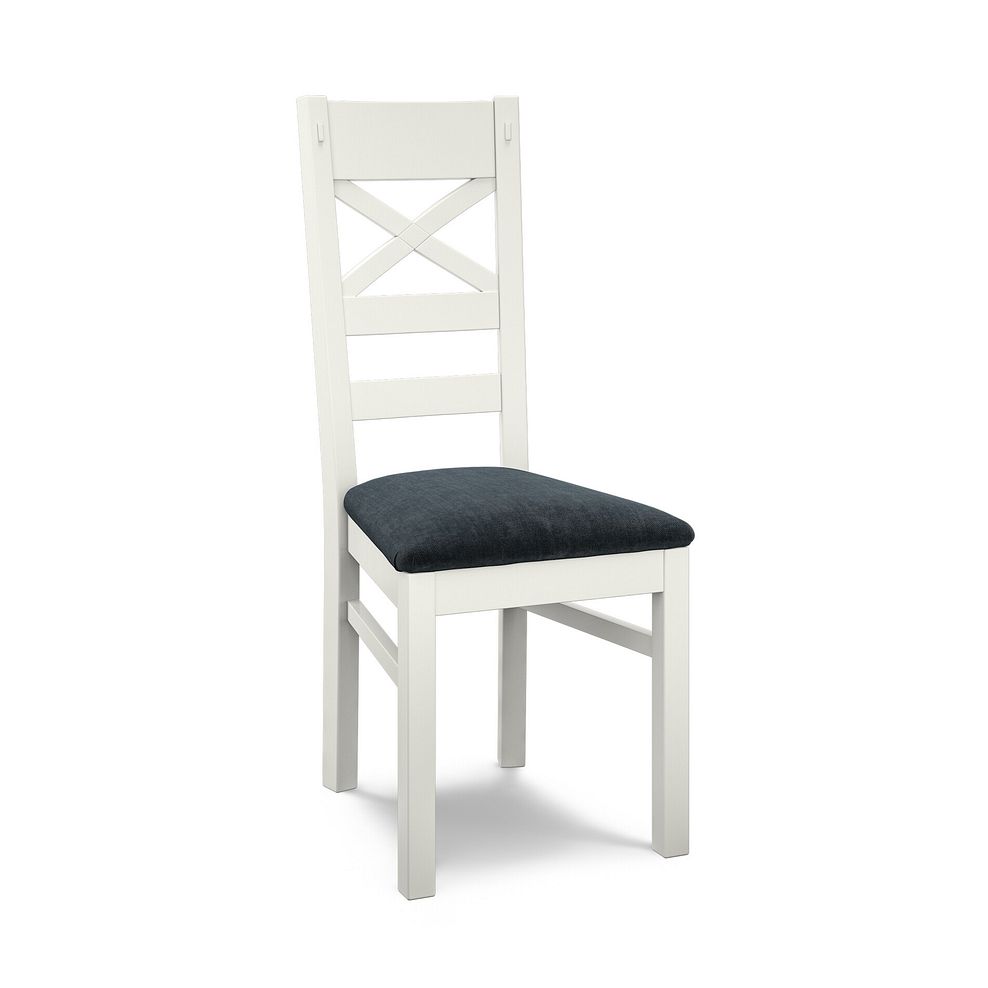 Brompton Painted Acacia and Ash Top Extending Dining Table And 4 Bromptons In Verona Charcoal  6