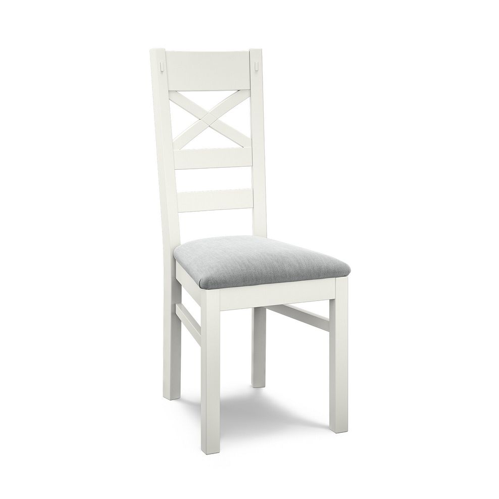 Brompton Painted Acacia and Ash Top Extending Dining Table And 6 Bromptons In Verona Grey  6