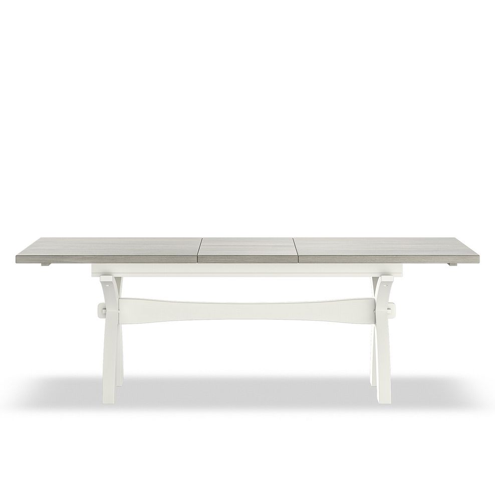 Brompton Painted Acacia and Ash Top Extending Dining Table And 8 Bromptons In Verona Cream 5