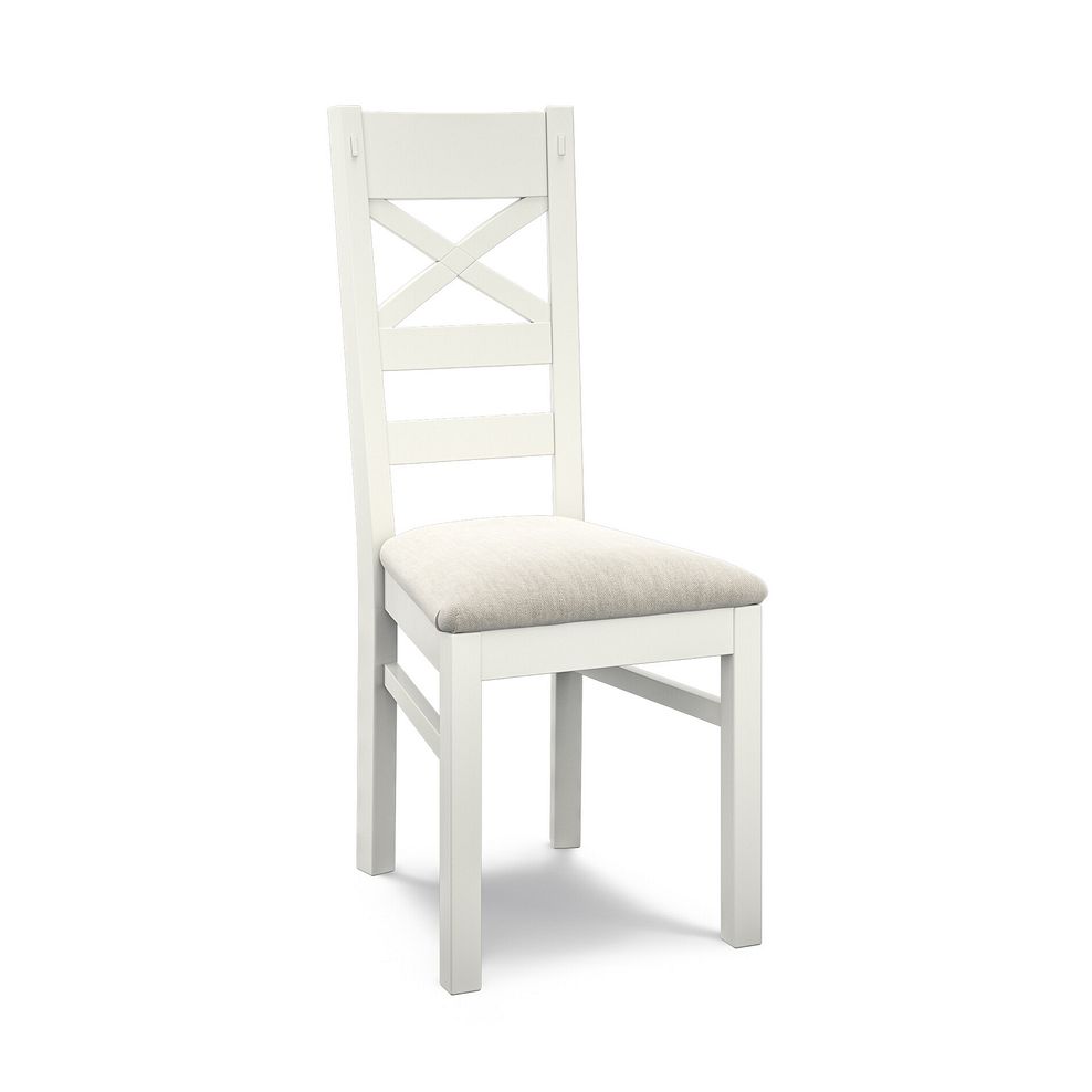 Brompton Painted Acacia and Ash Top Extending Dining Table And 8 Bromptons In Verona Cream 6