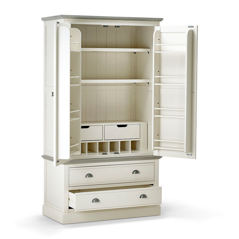 Brompton Painted Acacia and Ash Top Large Larder - Solid Hardwood 8