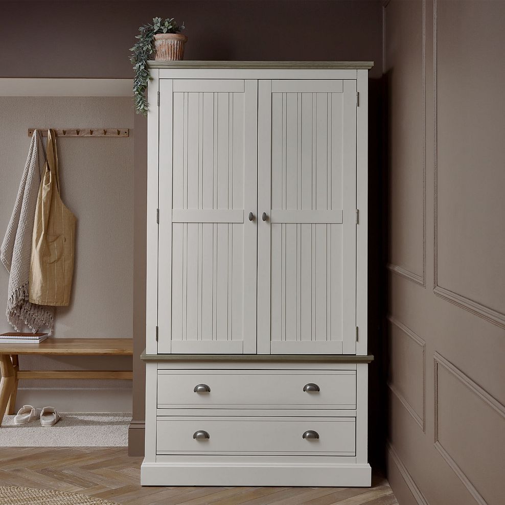 Brompton Painted Acacia and Ash Top Large Larder - Solid Hardwood 2
