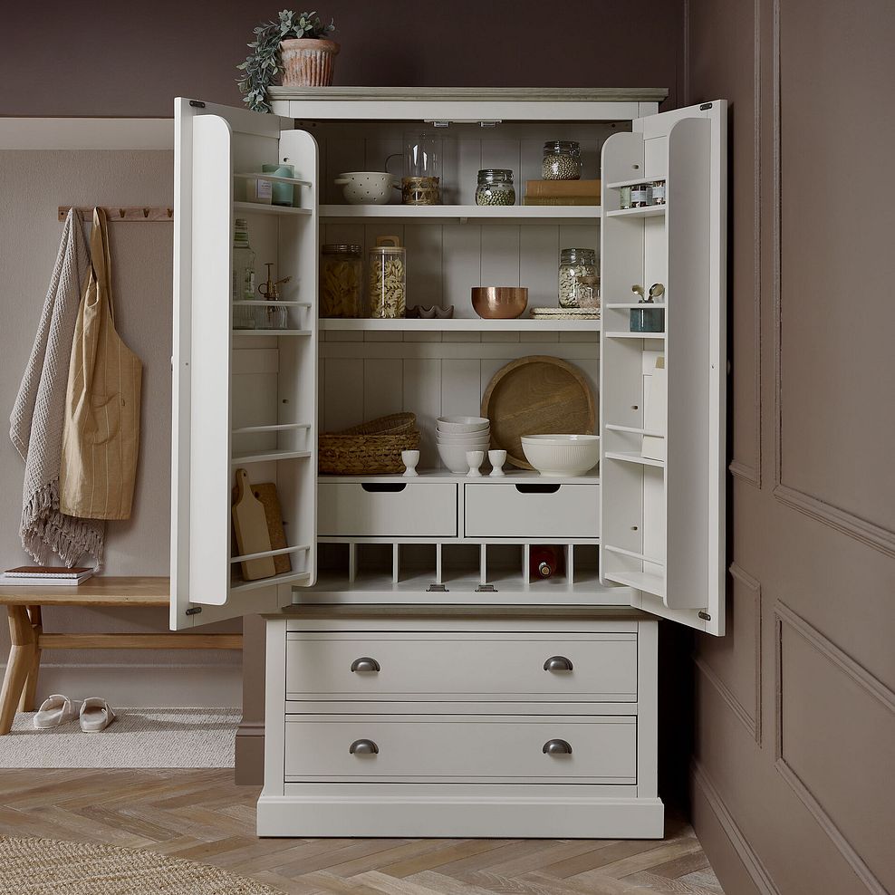 Brompton Painted Acacia and Ash Top Large Larder - Solid Hardwood 3