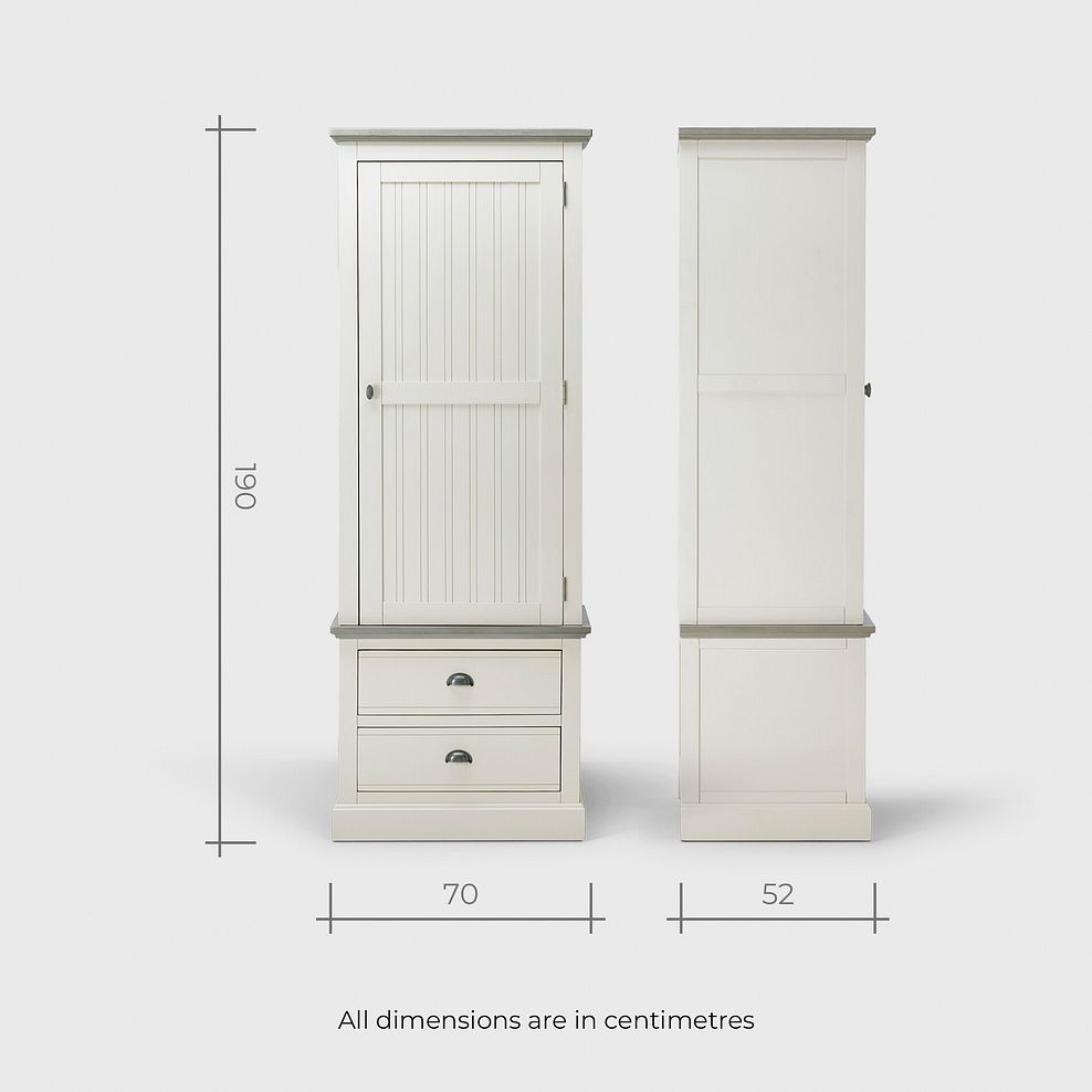 Brompton Painted Acacia and Ash Top Small Larder - Solid Hardwood 13