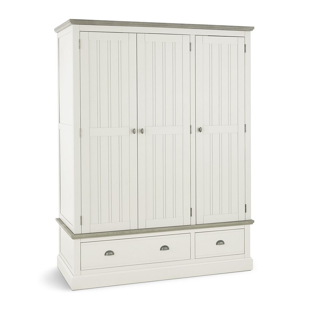 Brompton Painted Acacia and Ash Top Triple Wardrobe - Solid Hardwood 3