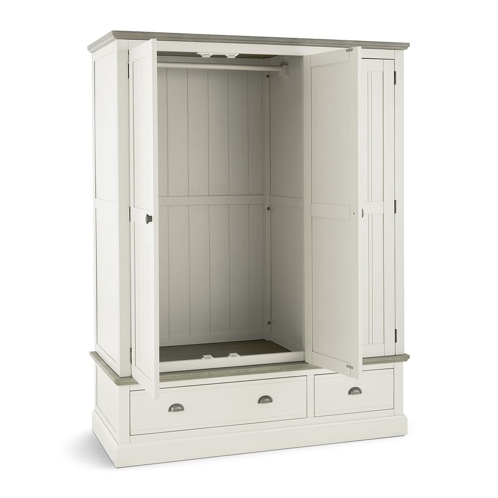 Brompton Painted Acacia and Ash Top Triple Wardrobe - Solid Hardwood 4