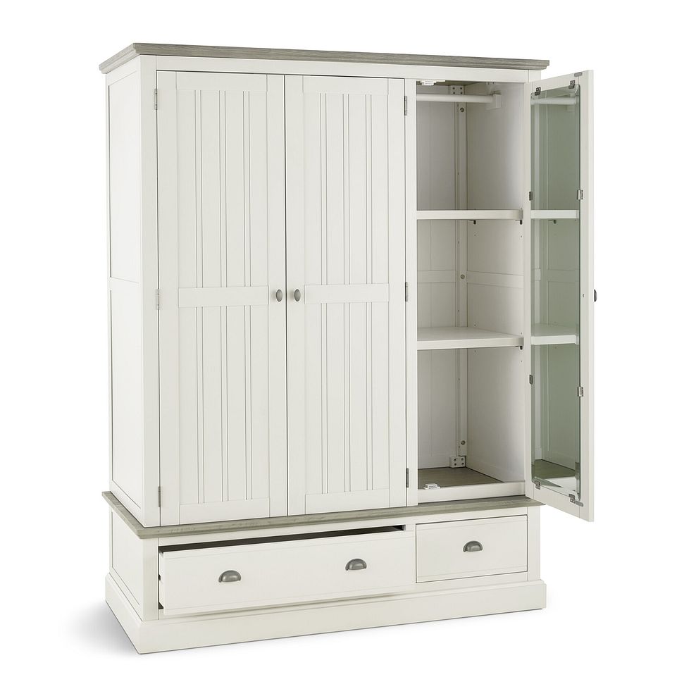 Brompton Painted Acacia and Ash Top Triple Wardrobe - Solid Hardwood 5