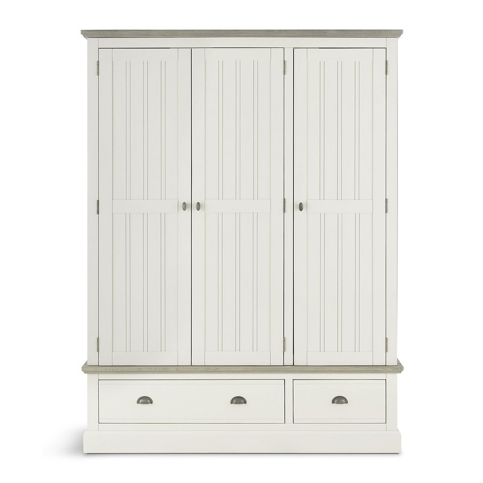 Brompton Painted Acacia and Ash Top Triple Wardrobe - Solid Hardwood 6