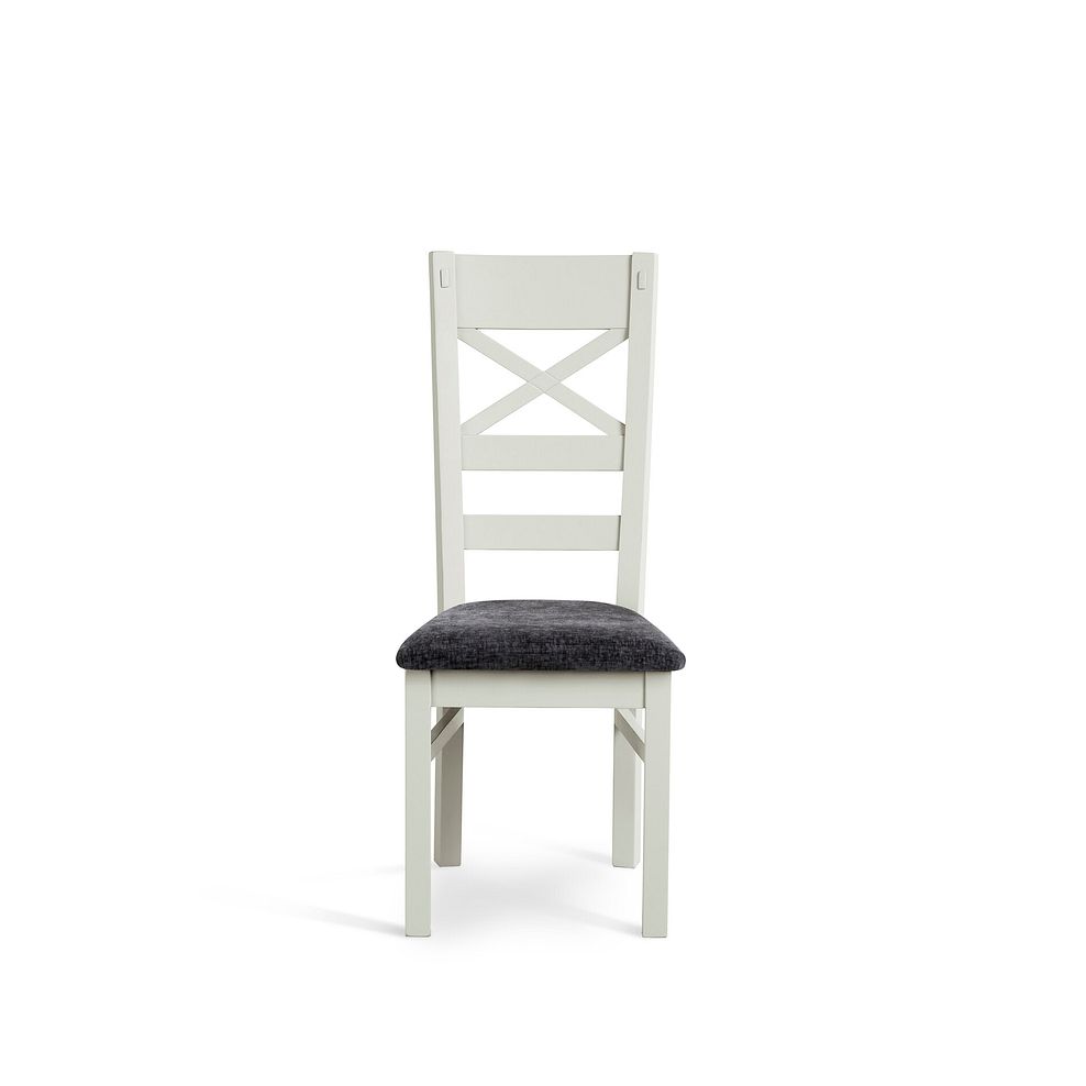 Brompton Painted Acacia Dining Chair with a Brooklyn Asteroid Grey Crushed Chenille Seat 2
