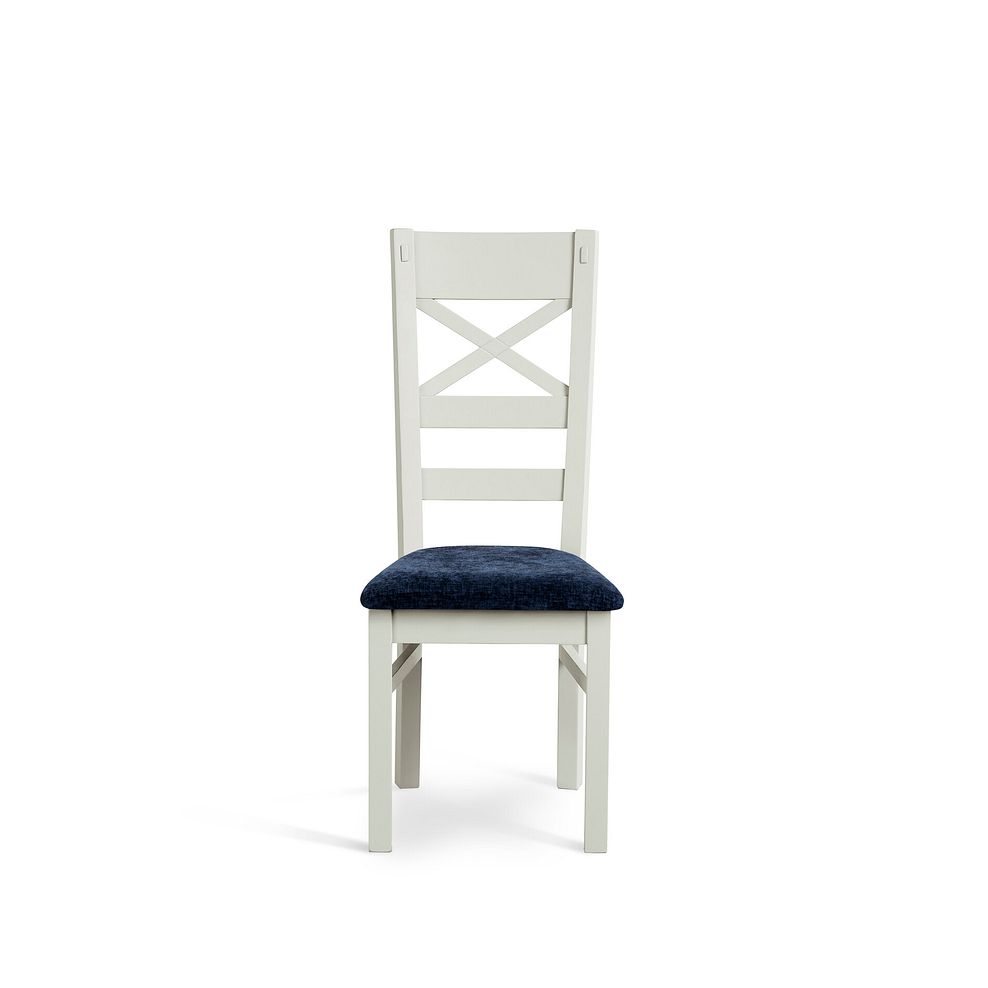Brompton Painted Acacia Dining Chair with a Brooklyn Hummingbird Blue Crushed Chenille Seat 2