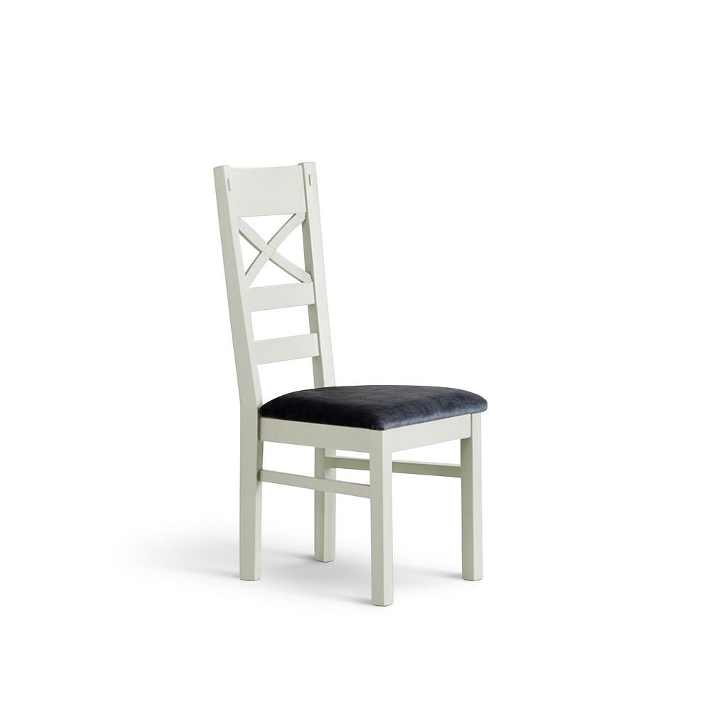 Brompton Painted Acacia Dining Chair with a Heritage Granite Velvet Seat 1