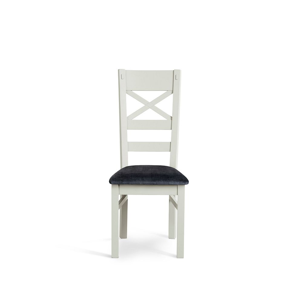 Brompton Painted Acacia Dining Chair with a Heritage Granite Velvet Seat 2