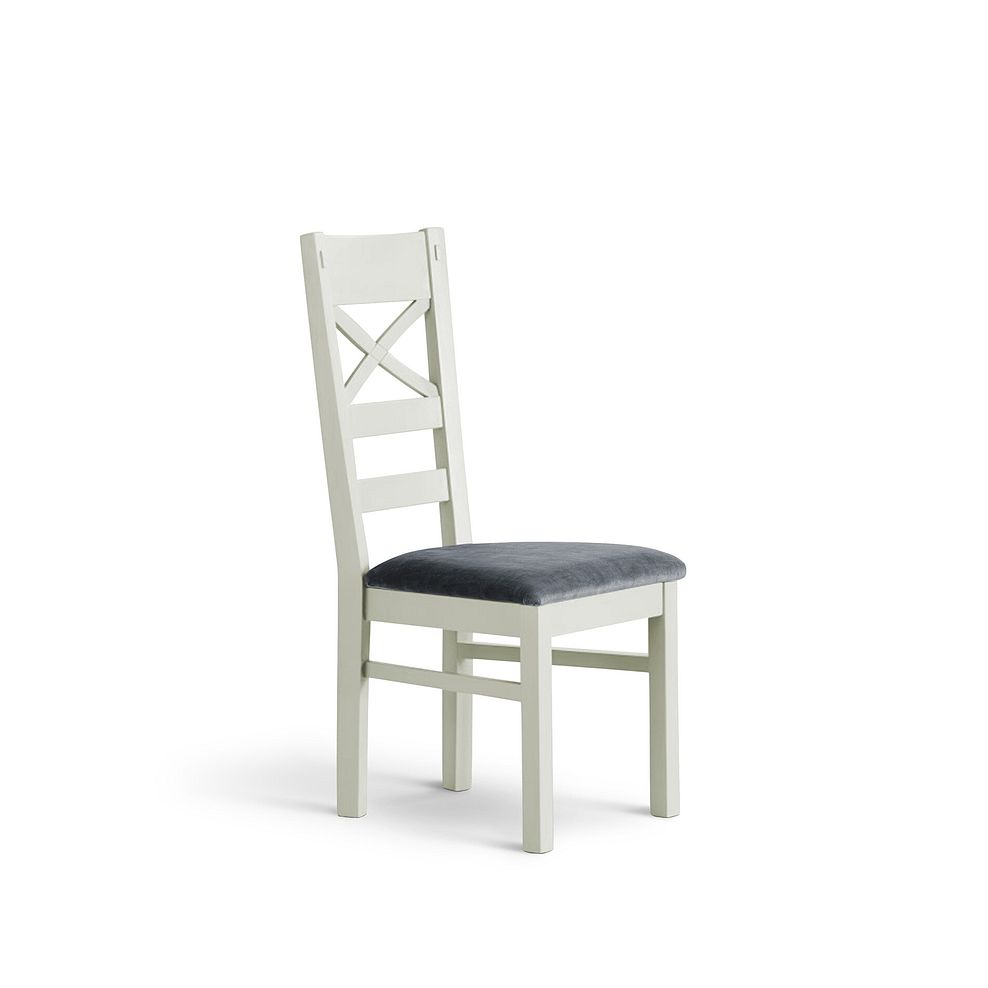 Brompton Painted Acacia Dining Chair with a Heritage Granite Velvet Seat 1