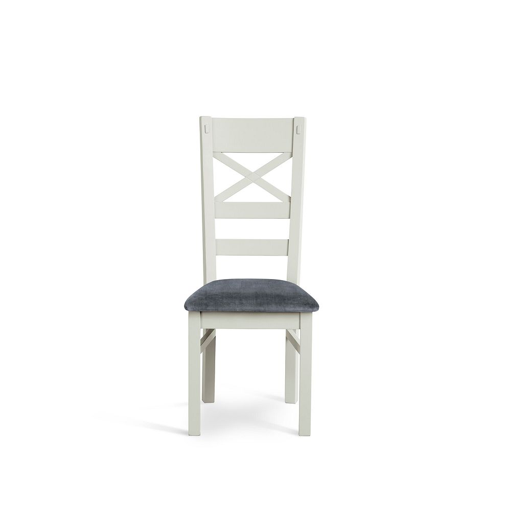 Brompton Painted Acacia Dining Chair with a Heritage Granite Velvet Seat 2