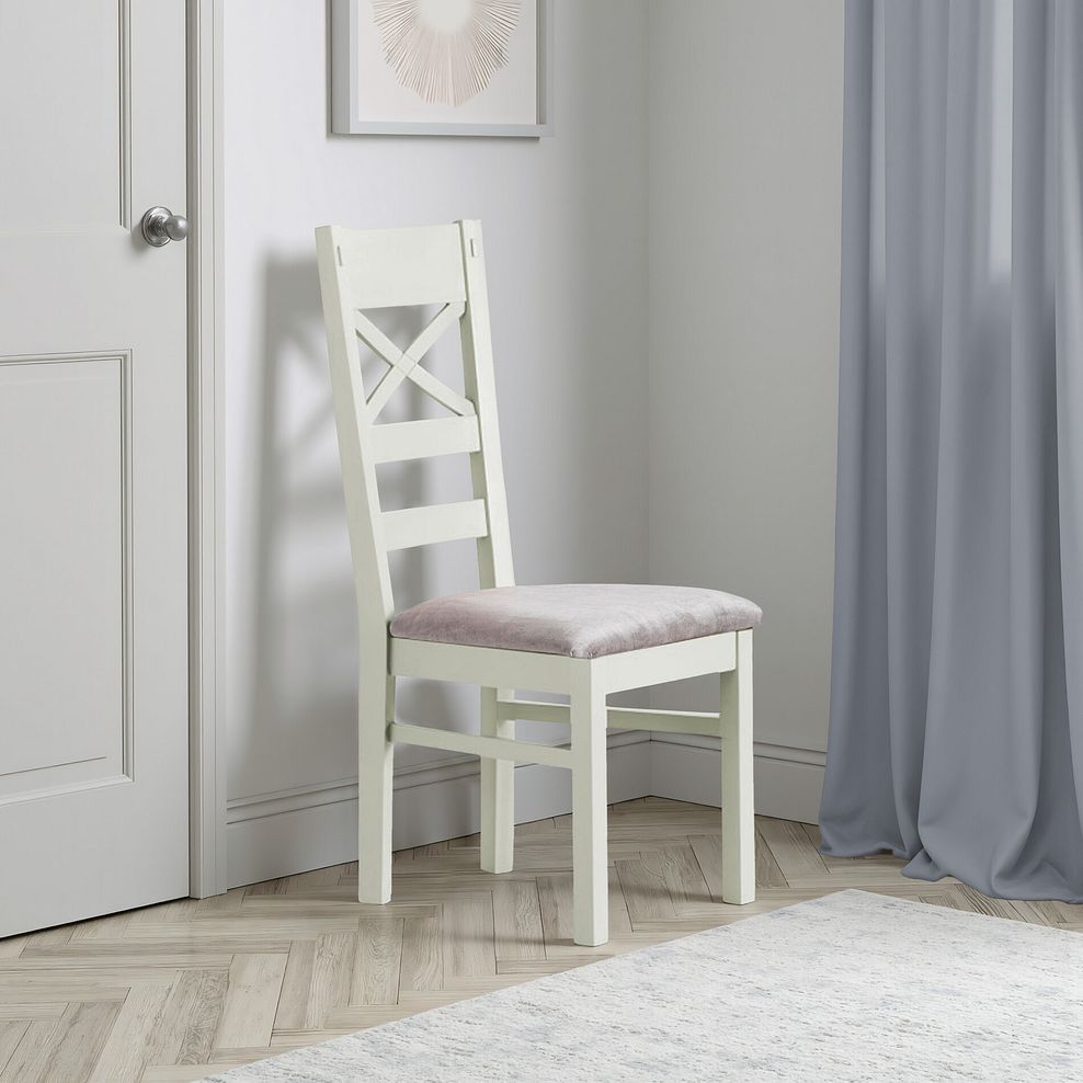 Brompton Painted Acacia Dining Chair with a Heritage Mink Velvet Seat 4