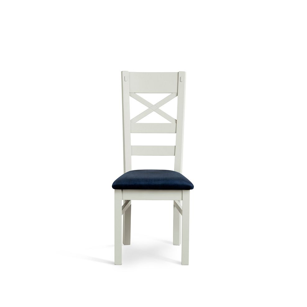 Brompton Painted Acacia Dining Chair with a Heritage Royal Blue Velvet Seat Thumbnail 2
