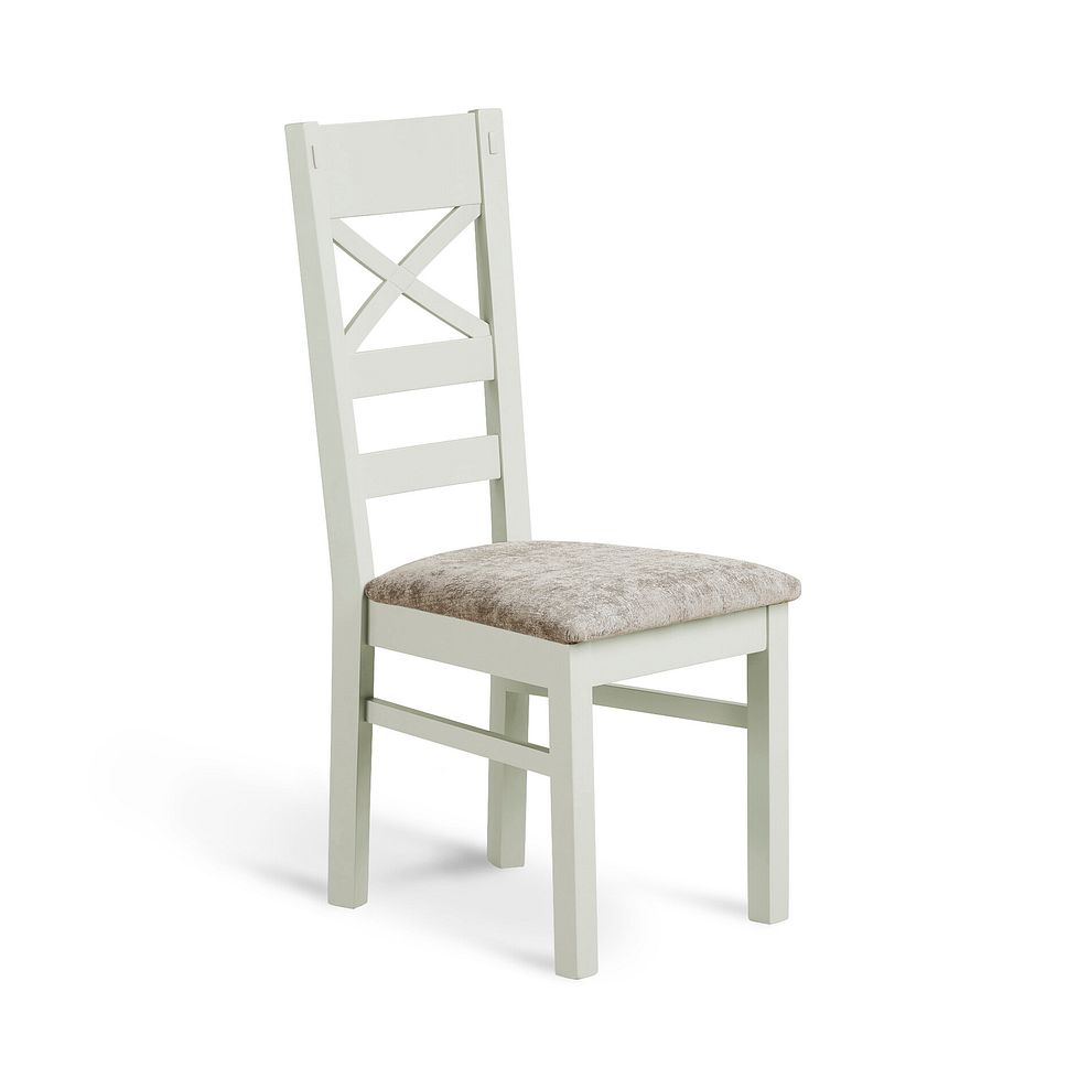 Brompton Painted Acacia Dining Chair with a Plain Truffle Fabric Seat 2