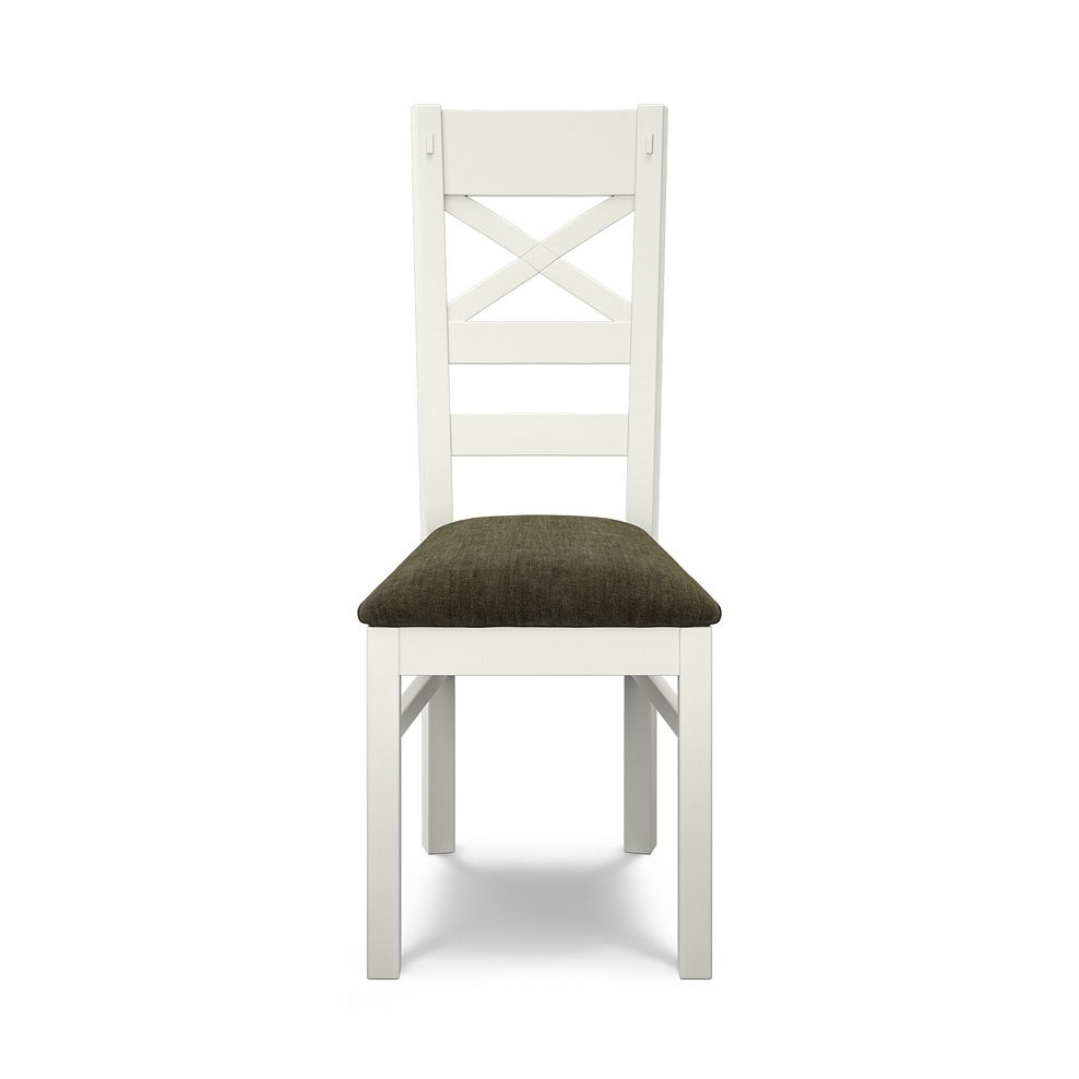 Brompton Painted Acacia Dining Chair with Verona Green Fabric Seat 2