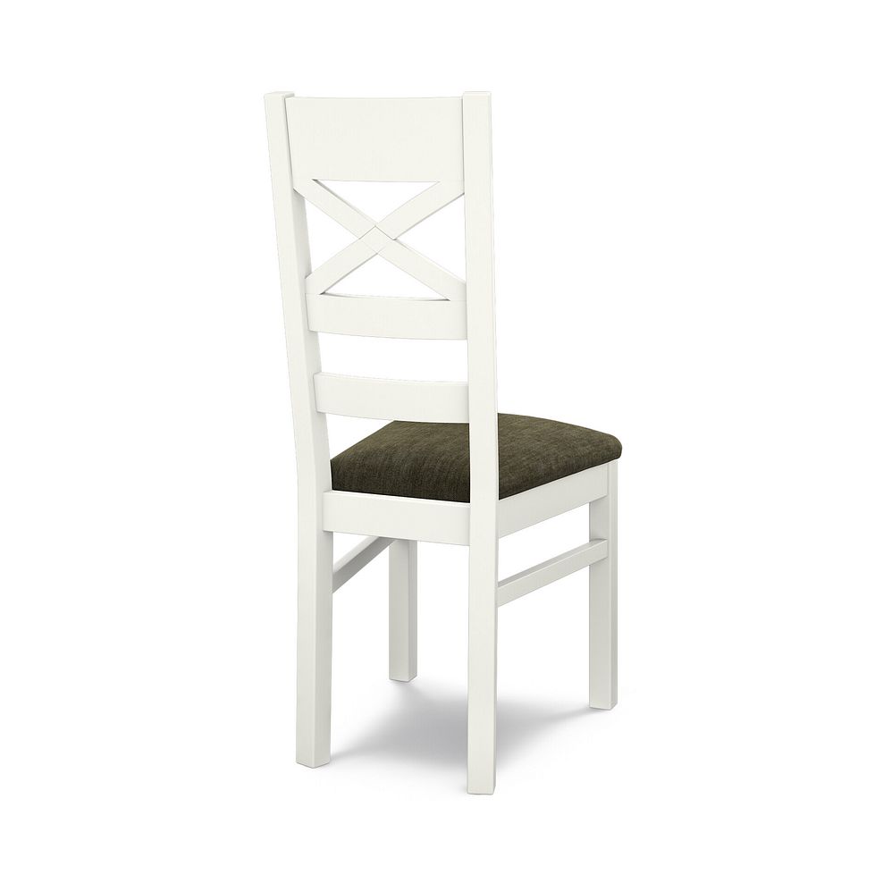 Brompton Painted Acacia Dining Chair with Verona Green Fabric Seat 4