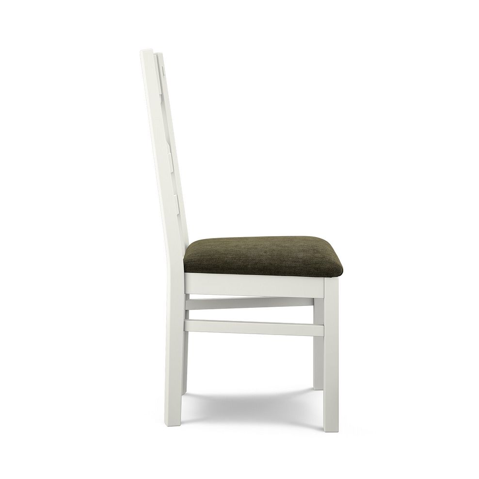 Brompton Painted Acacia Dining Chair with Verona Green Fabric Seat 3