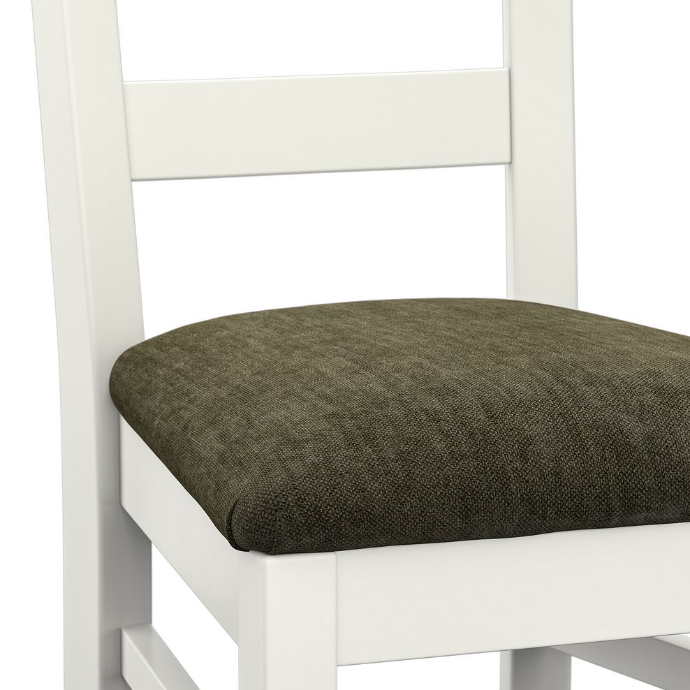 Brompton Painted Acacia Dining Chair with Verona Green Fabric Seat 5