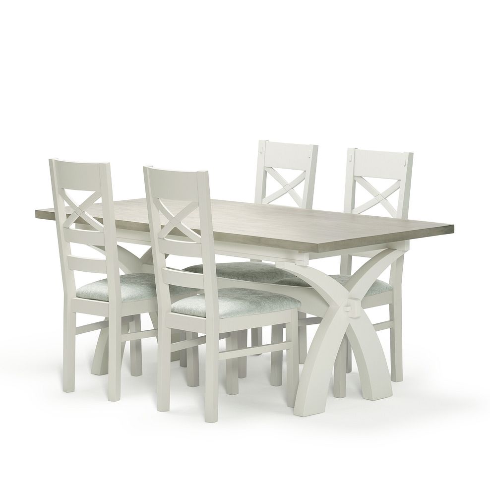 Brompton Painted 4-seater Sage Dining Set | Oak Furnitureland