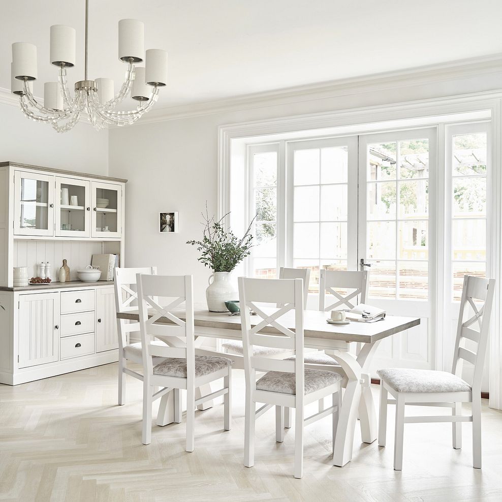 Brompton Painted Acacia and Ash Top 8 Seater Dining Table - Solid Hardwood 1