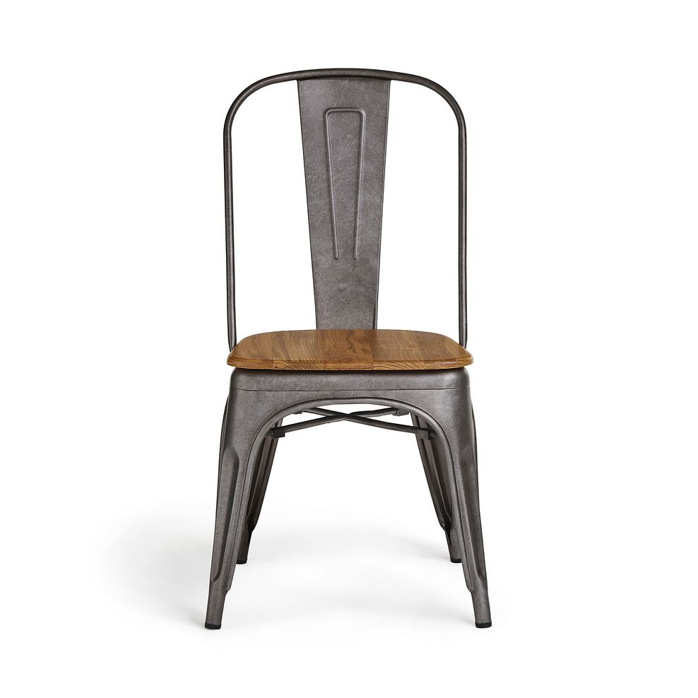 Brooklyn Natural Solid Oak and Metal Dining Chair  2