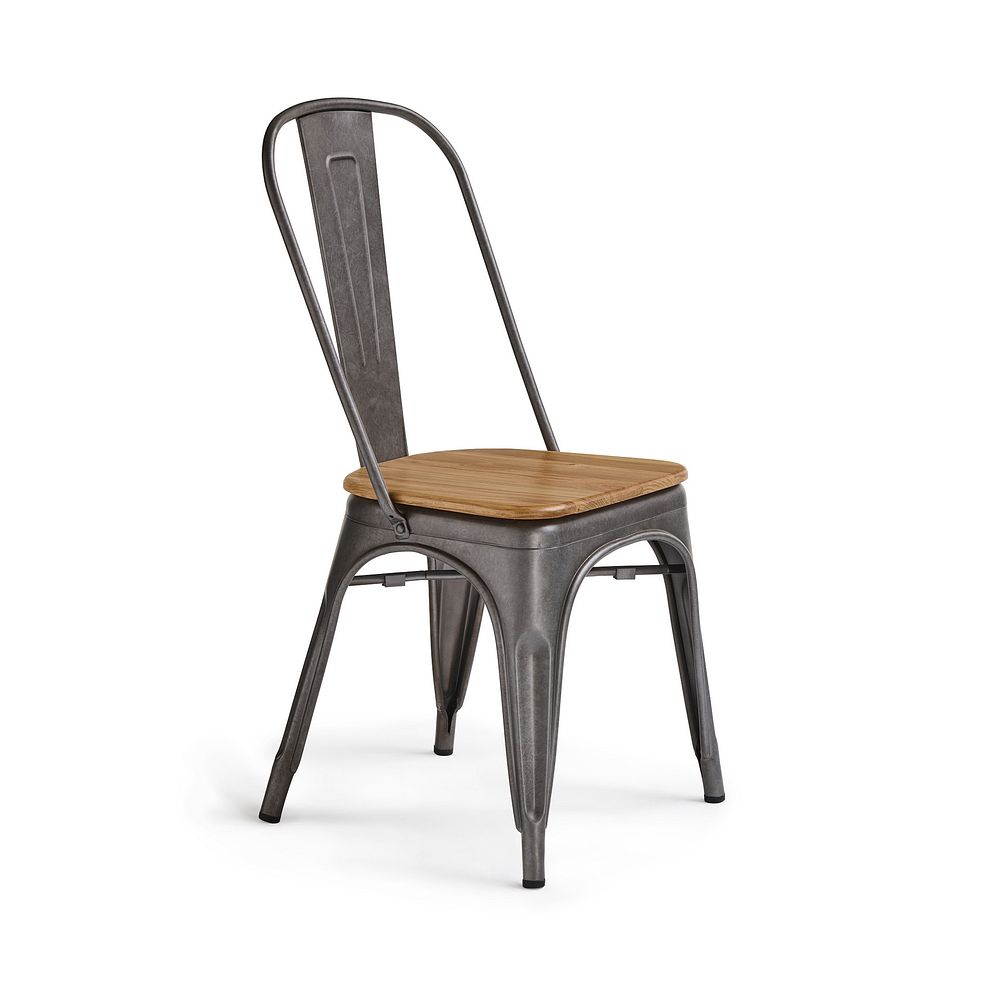 Brooklyn Natural Solid Oak and Metal Dining Chair  Thumbnail 1
