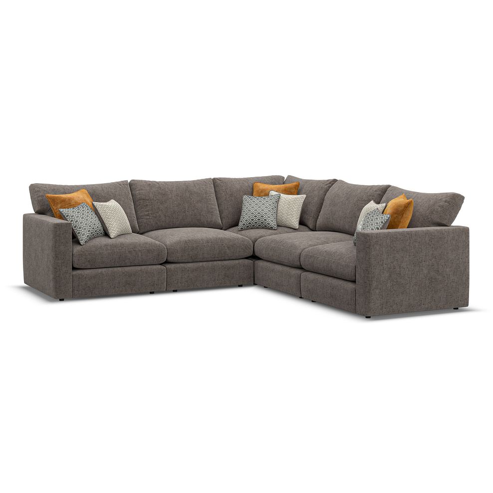Malvern 5 Seat Modular Corner Sofa in Brown fabric - Group 3  1