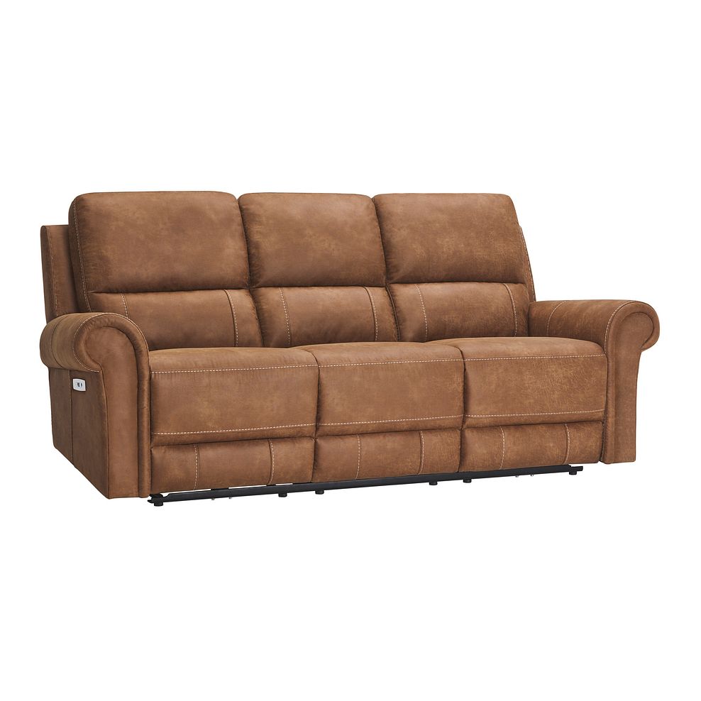 Colorado 3 Seater Electric Recliner in Ranch Brown Fabric 2