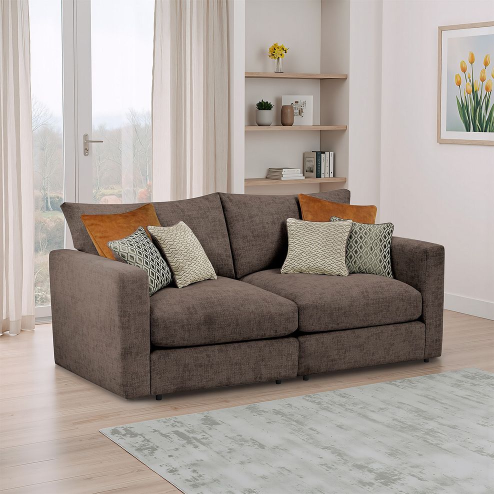 Malvern 2 Seater Modular Sofa in Brown fabric - Group 8 1