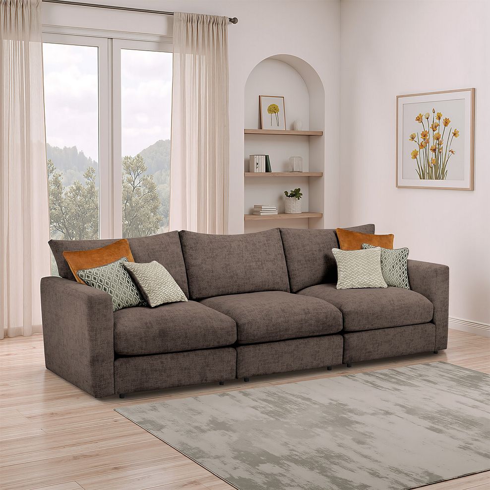 Malvern 3 Seater Modular Sofa in Brown fabric - Group 9 1
