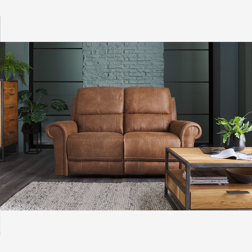 Colorado 2 Seater Electric Recliner in Ranch Brown Fabric 1