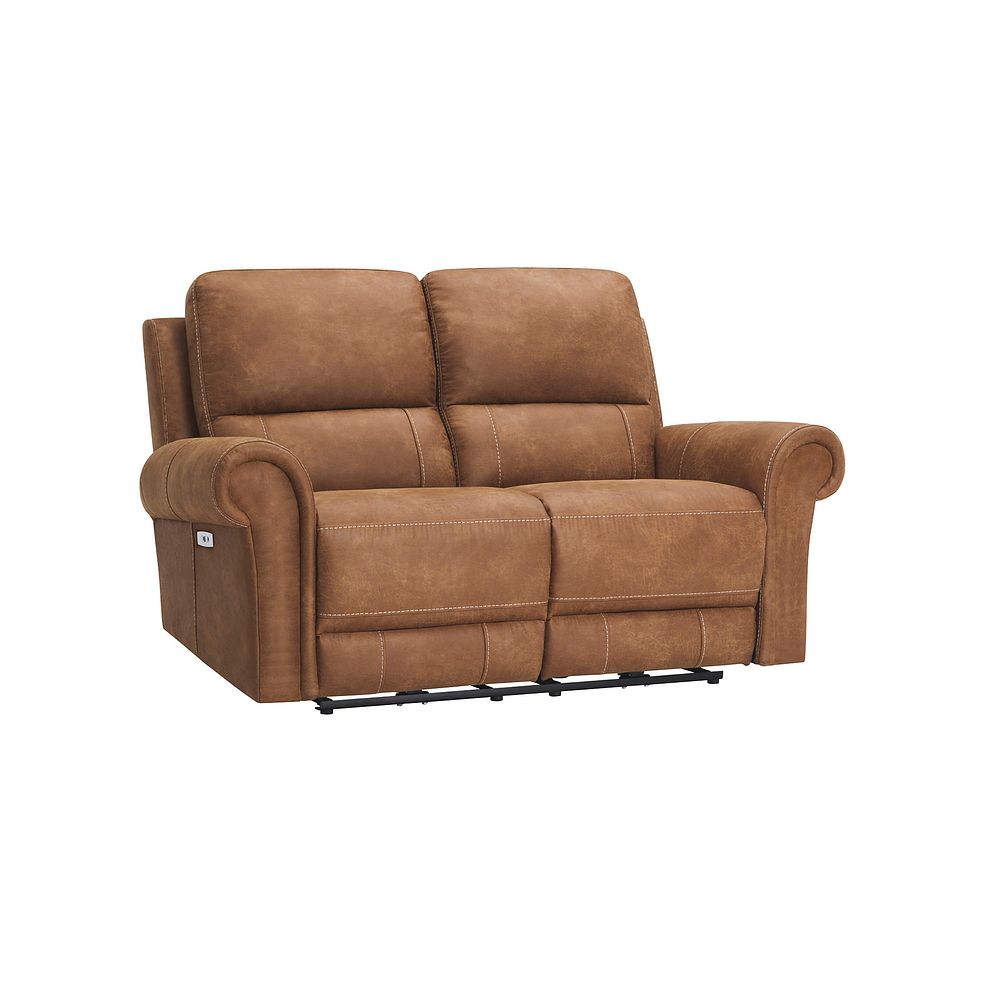 Colorado 2 Seater Electric Recliner in Ranch Brown Fabric 2