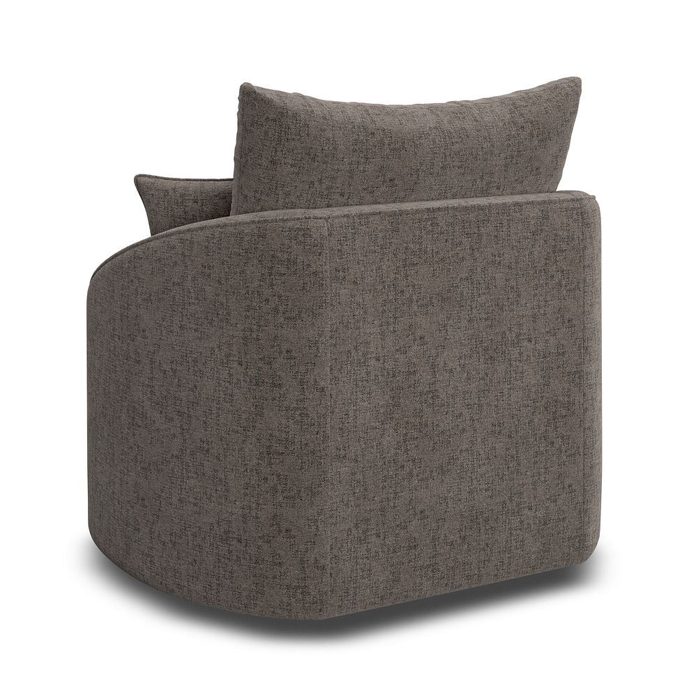 Malvern Swivel Cuddler Chair in Brown fabric 5