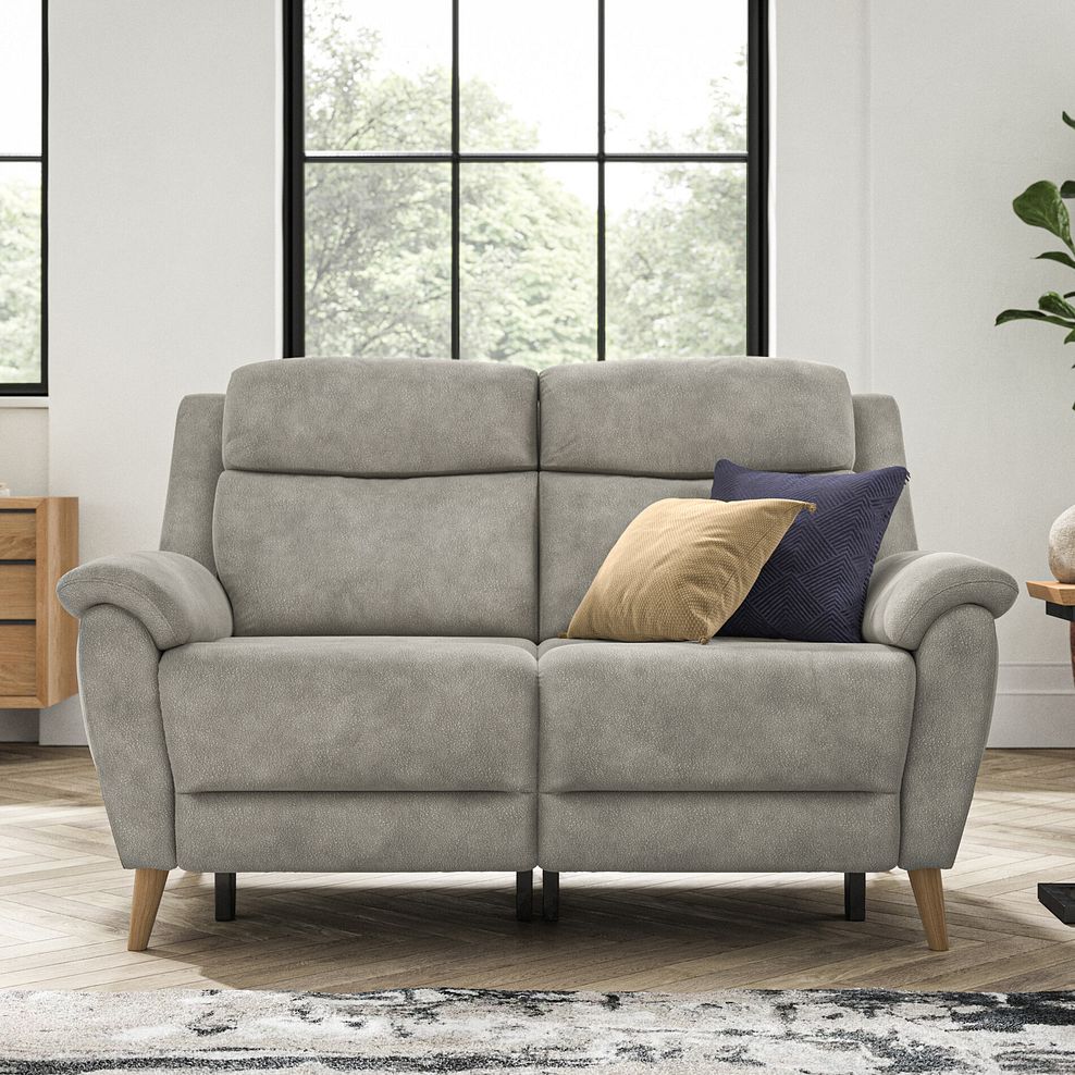Brunel 2 Seater Electric Recliner Sofa in Dexter Stone Fabric 3
