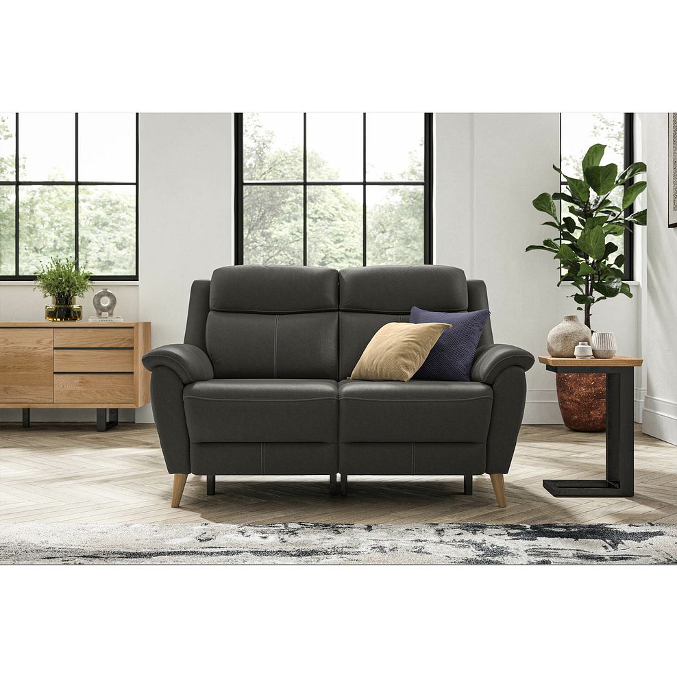 Brunel 2 Seater Electric Recliner Sofa in Storm Leather 3