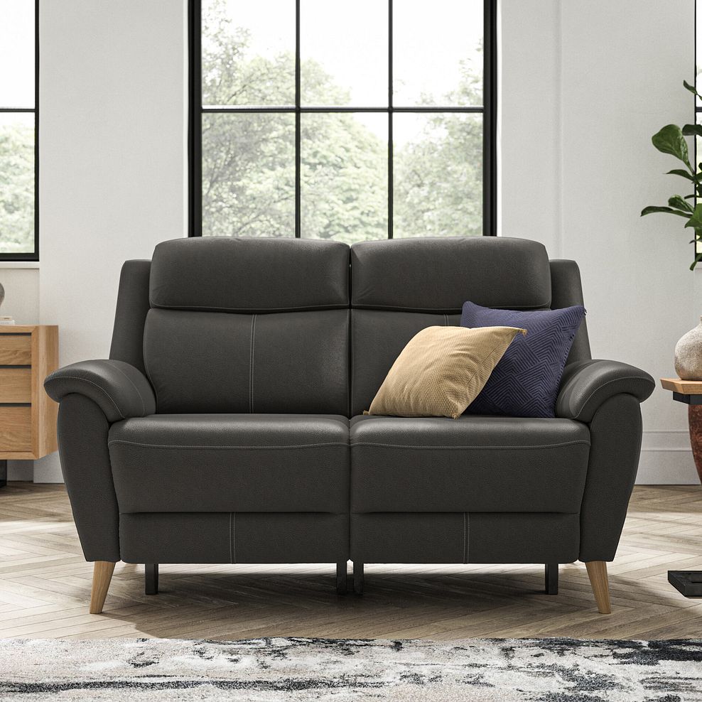 Brunel 2 Seater Electric Recliner Sofa in Storm Leather 3