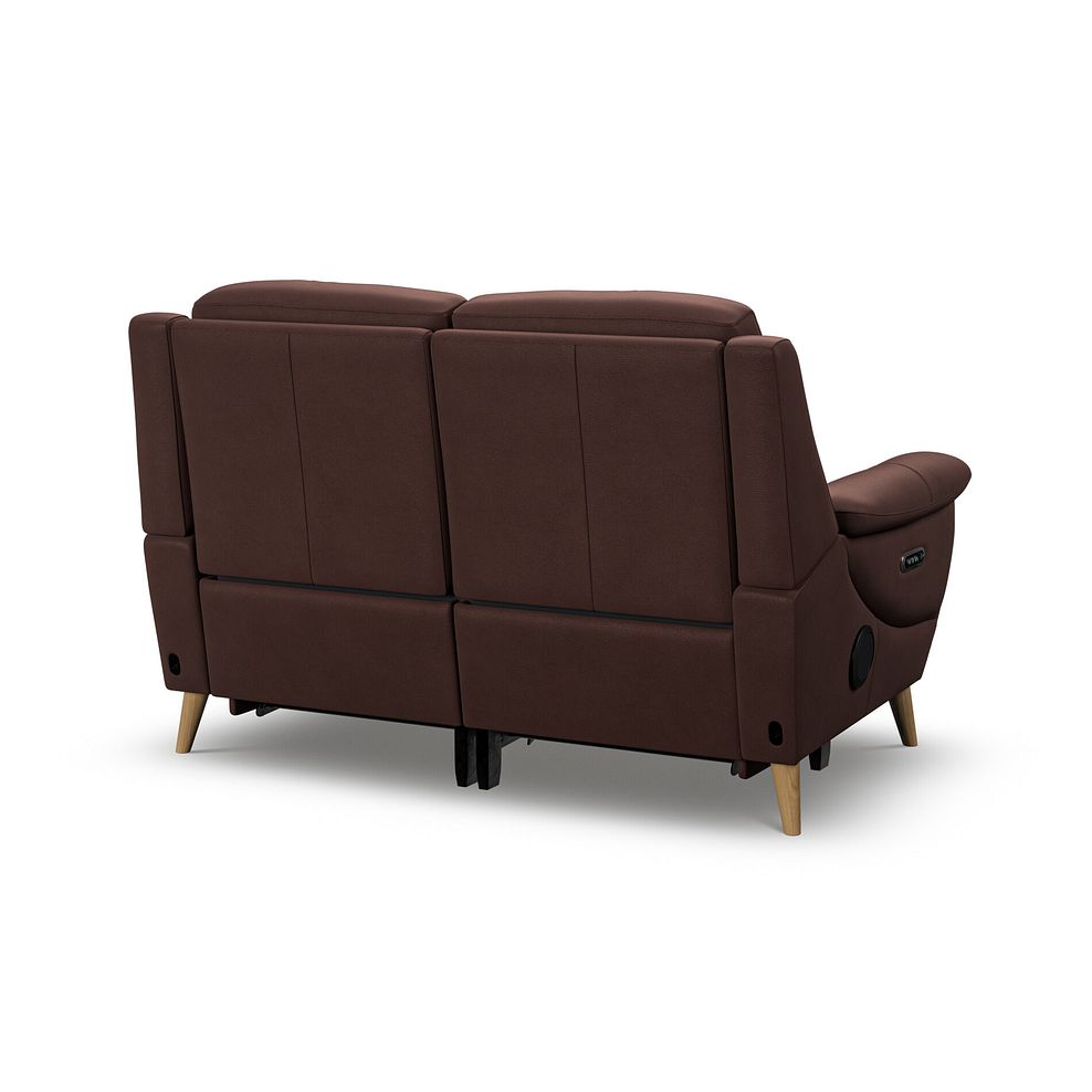 Brunel 2 Seater Recliner Sofa with Speakers in Chestnut Leather 5