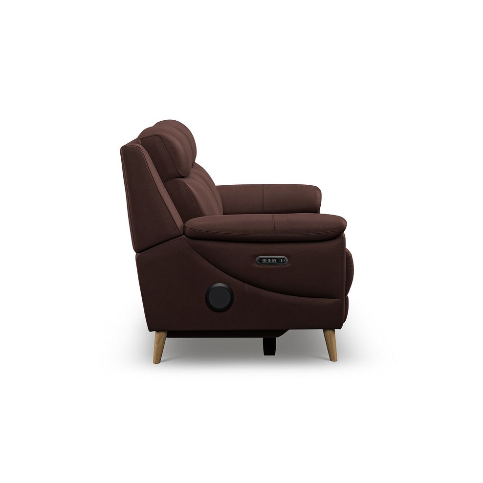 Brunel 2 Seater Recliner Sofa with Speakers in Chestnut Leather 6