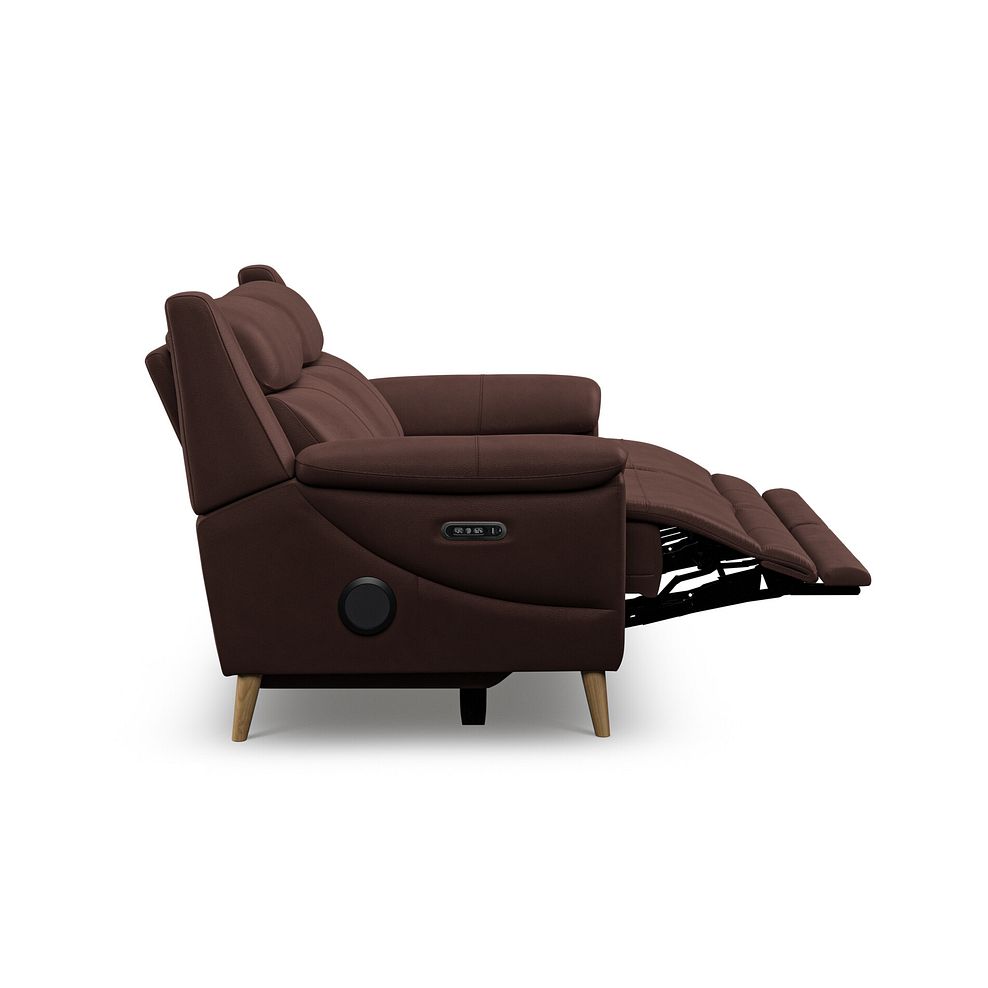 Brunel 2 Seater Recliner Sofa with Speakers in Chestnut Leather 7