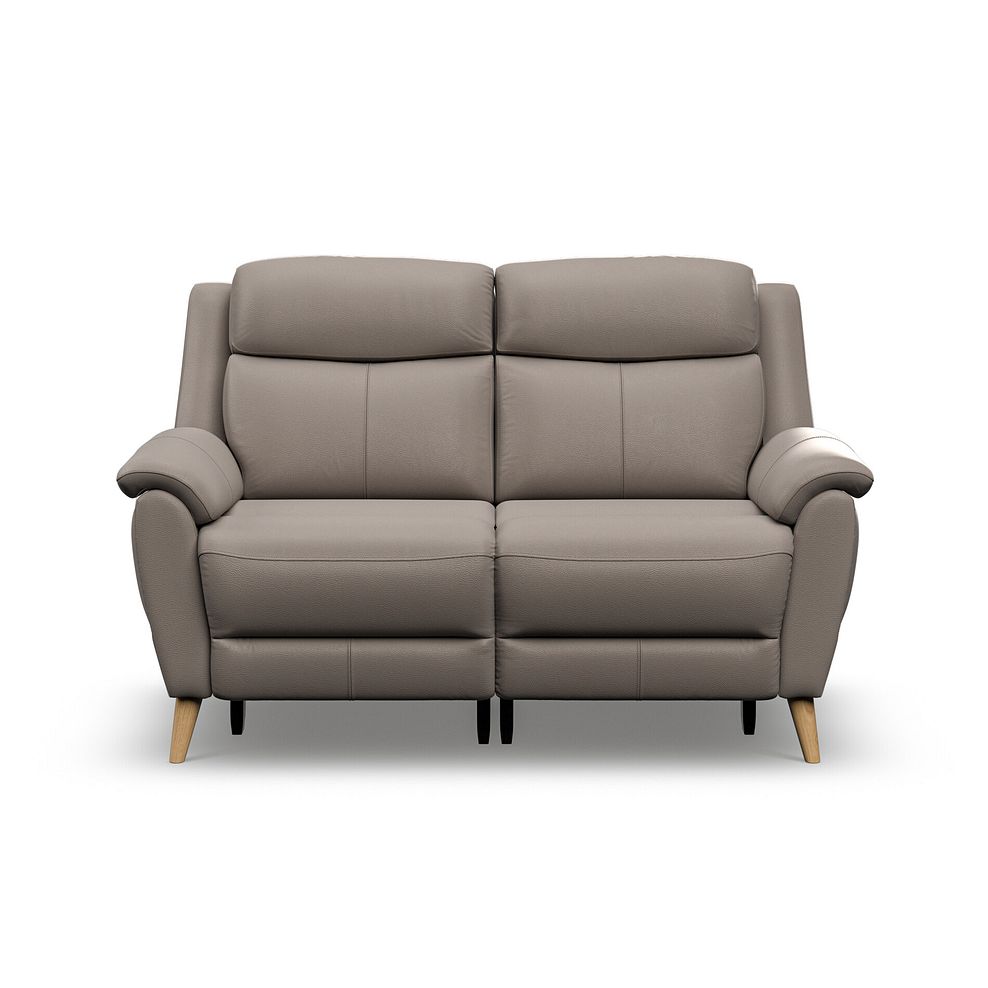 Brunel 2 Seater Recliner Sofa with Speakers in Oyster Leather 4