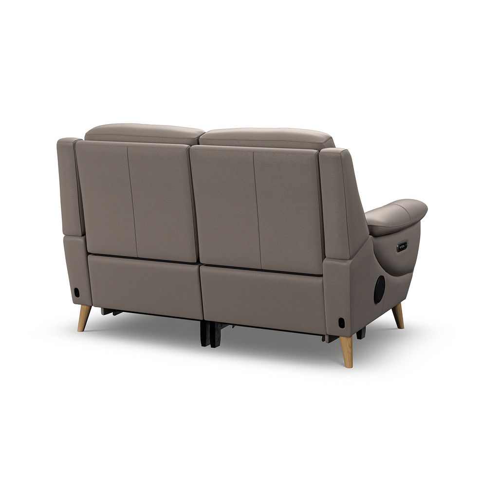 Brunel 2 Seater Recliner Sofa with Speakers in Oyster Leather 5