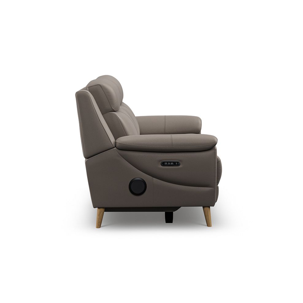 Brunel 2 Seater Recliner Sofa with Speakers in Oyster Leather 6