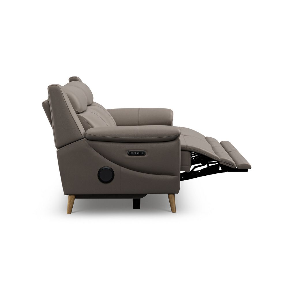 Brunel 2 Seater Recliner Sofa with Speakers in Oyster Leather 7